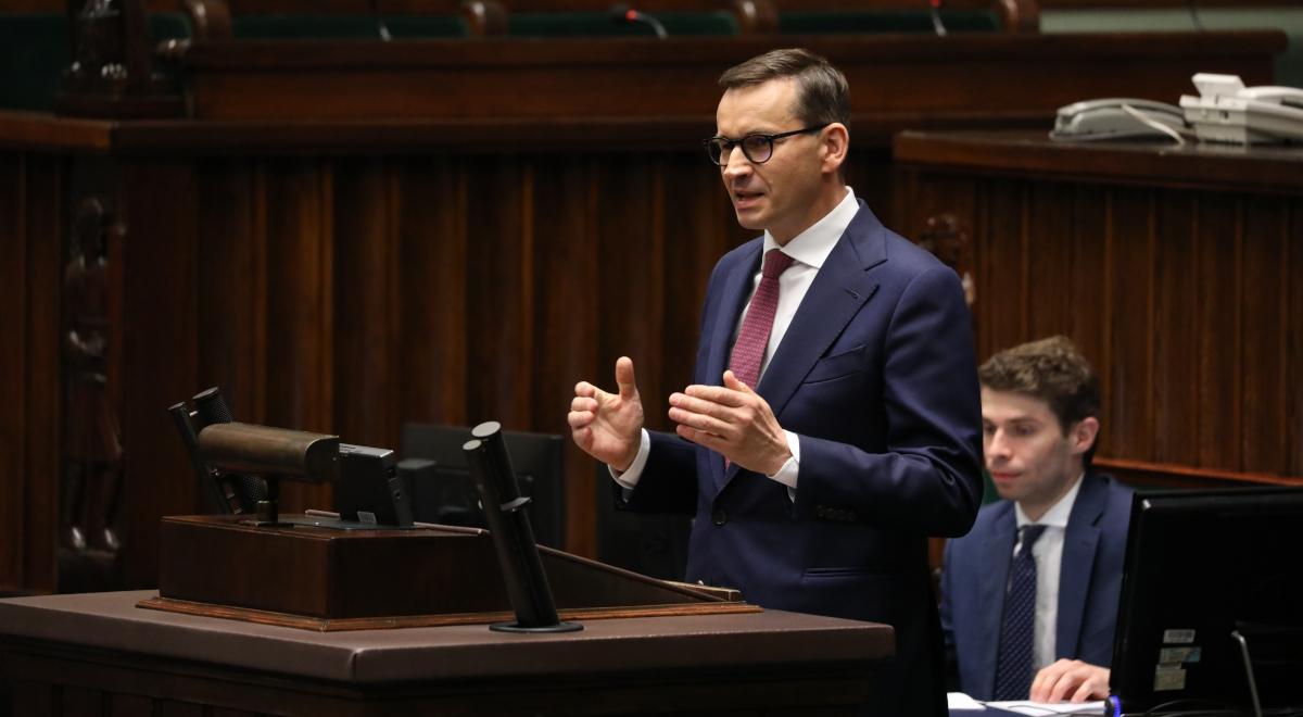 Premier Morawiecki do opozycji: cały czas donosicie na Polskę i ubiegacie się o sankcje. To hańba