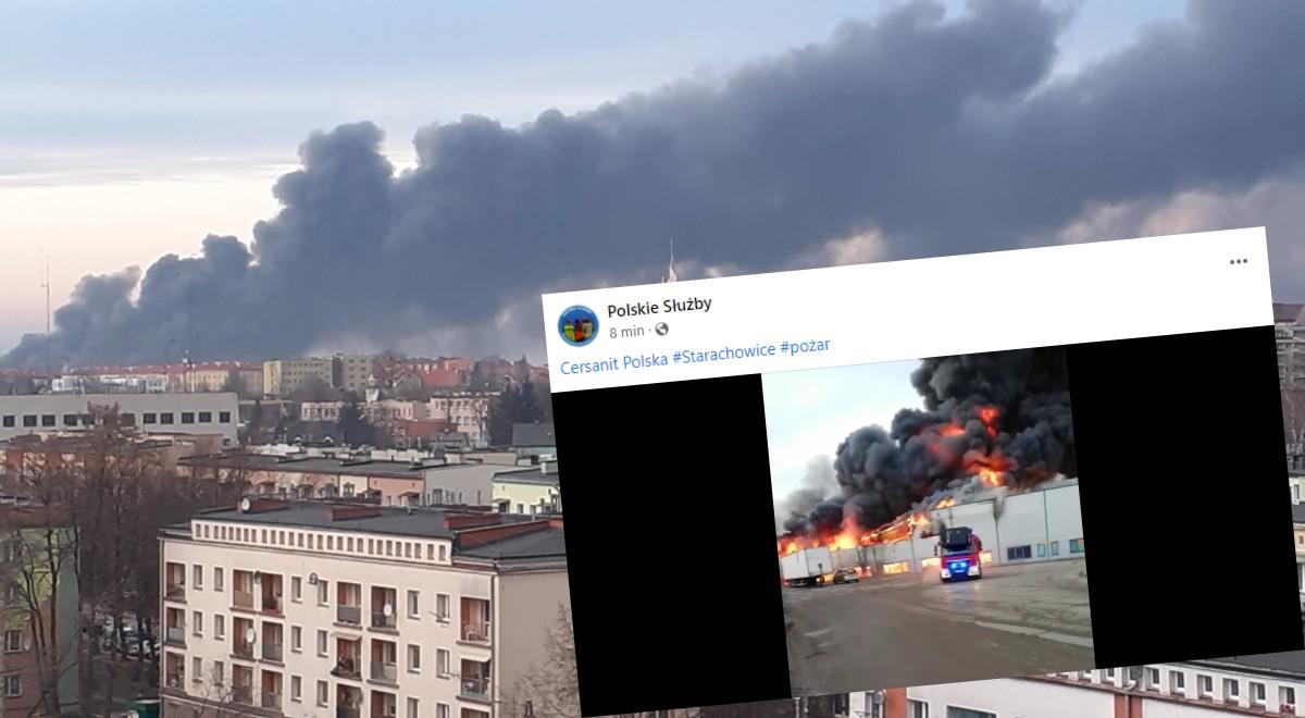 Ogromny pożar w Starachowicach opanowany. Z żywiołem walczyło ponad 120 strażaków
