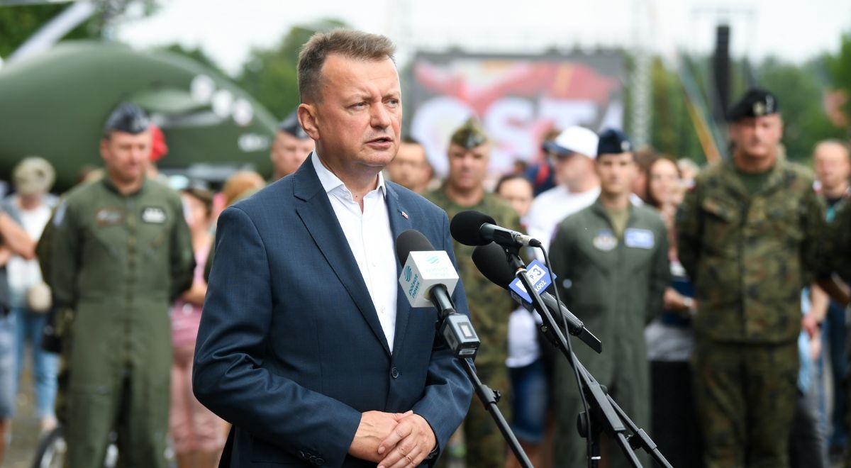 "Będzie więcej żołnierzy, sił powietrznych". Minister Błaszczak w Łasku o zwiększaniu bezpieczeństwa