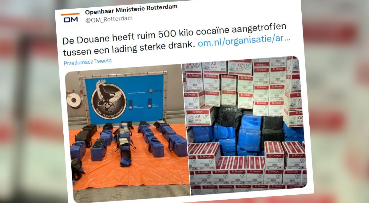 Pół tony kokainy w holenderskim porcie. Służby udaremniły przemyt