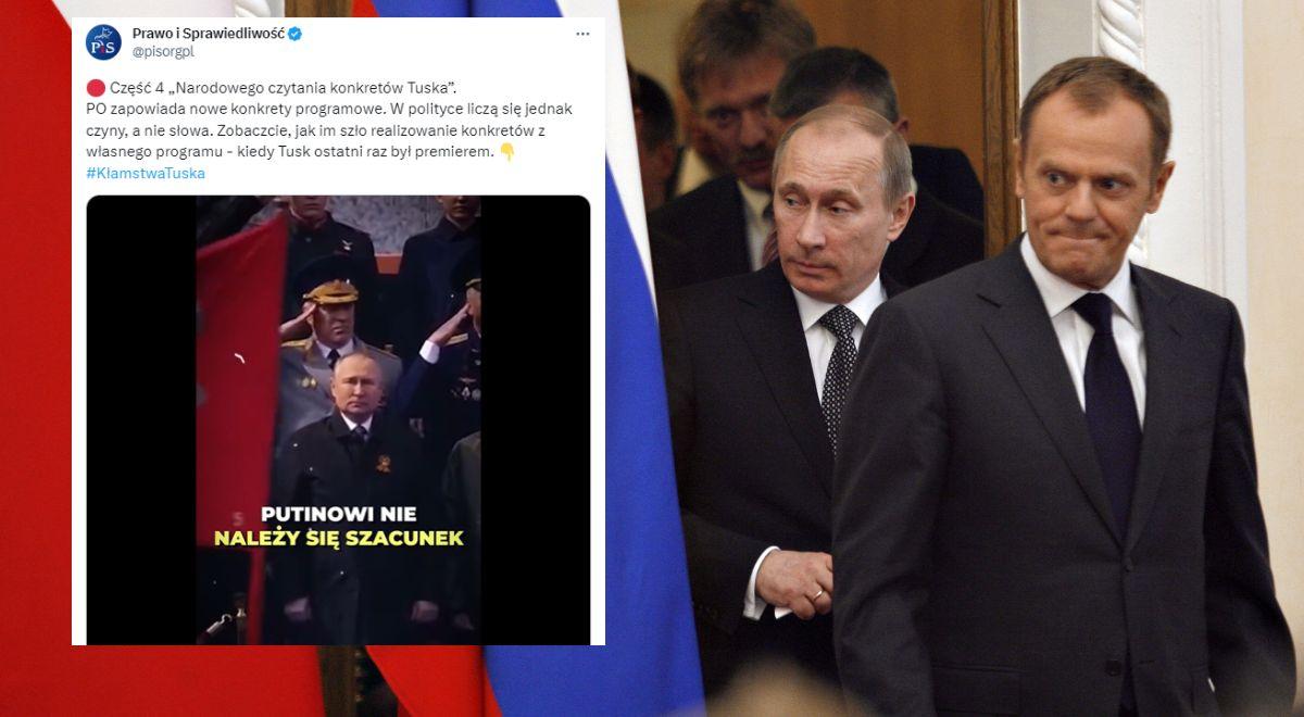 "Putinowi nie należy się szacunek". PiS zagląda do programu PO i reaguje na słowa dot. Rosji