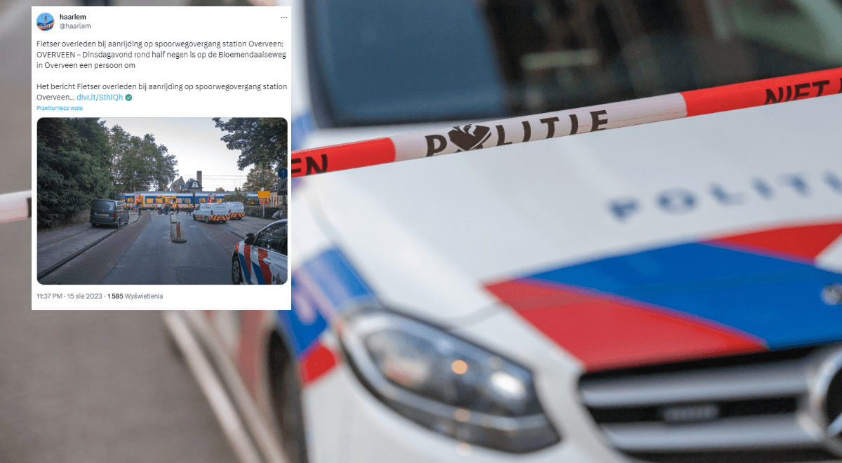 Tragiczny wypadek w Holandii. Nie żyje polski rowerzysta, który wjechał pod pociąg