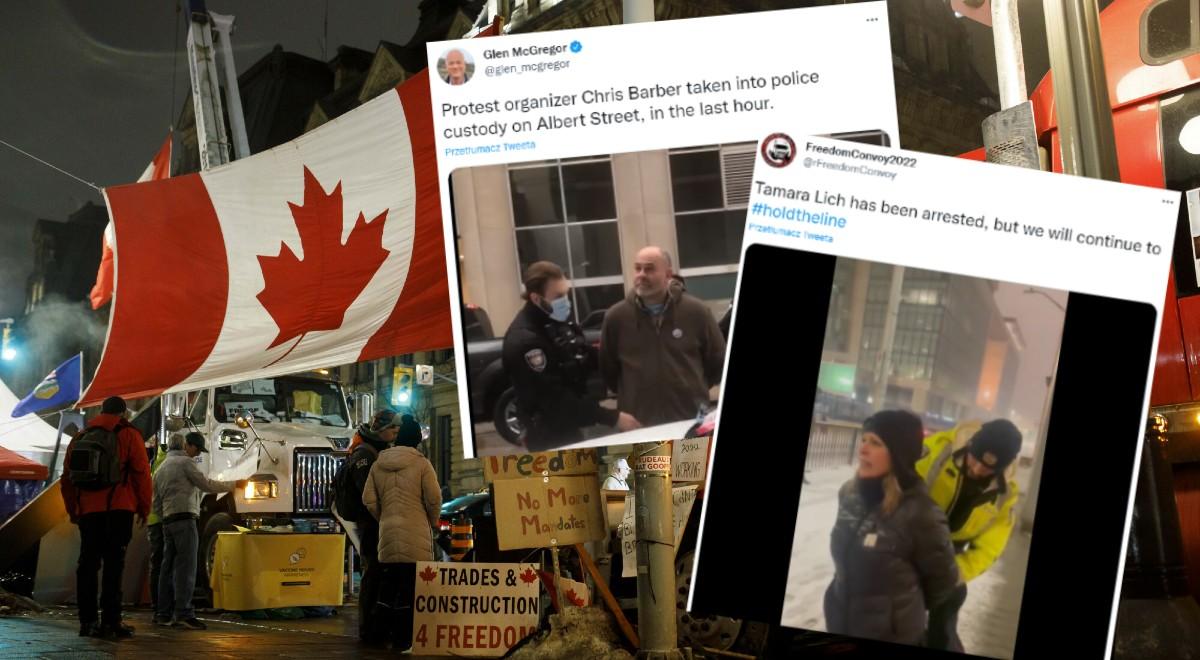 Masowe protesty w Kanadzie. Policja zatrzymała kluczowych organizatorów