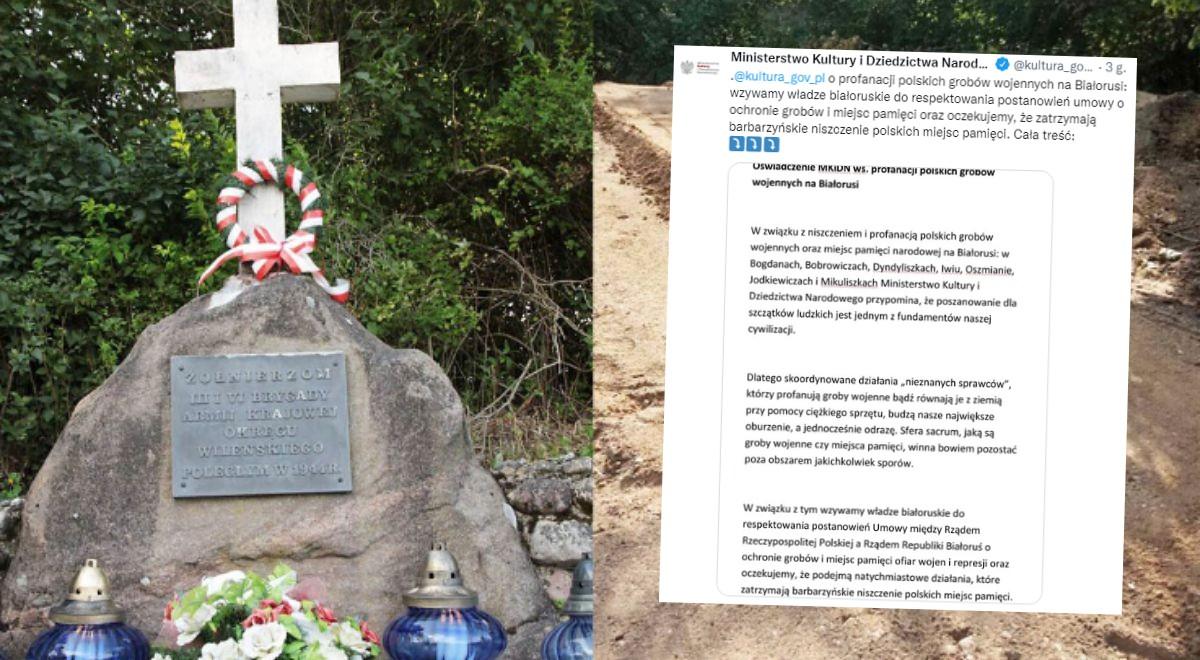 Profanacja polskich grobów na Białorusi. Jest stanowcza reakcja polskich władz