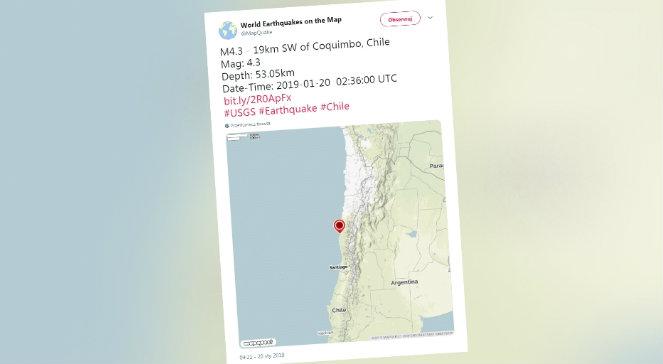 Chile: dwie ofiary śmiertelne trzęsienia ziemi o magnitudzie 6,7. Nie ma zagrożenia tsunami