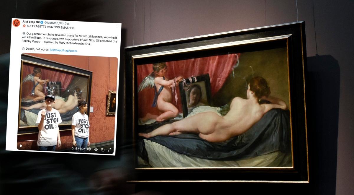 Aktywiści klimatyczni zaatakowali młotkami obraz Velazqueza. Konserwatorzy ocenią skalę zniszczeń