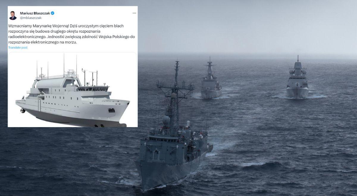 Wzmacniamy Marynarkę Wojenną. Błaszczak: okręt rozpoznania radioelektronicznego już w budowie