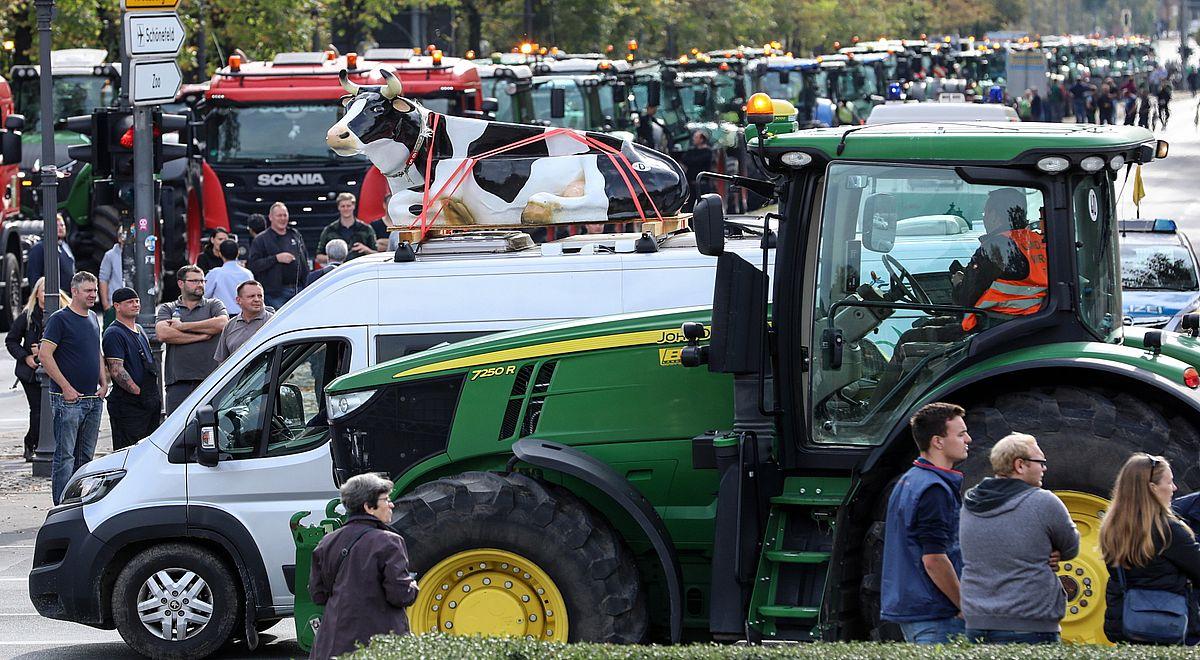 Rolniczy protest w Niemczech. Traktory wjechały do wielu miast