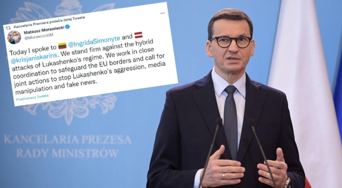 "Sprzeciwiamy się hybrydowemu atakowi". Premier rozmawiał z szefami rządów Litwy i Łotwy