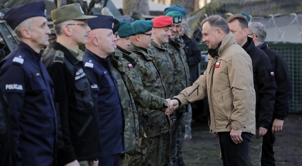 "Dziękujemy, że stoicie na straży bezpieczeństwa". Prezydent spotkał się z żołnierzami i strażnikami granicznymi