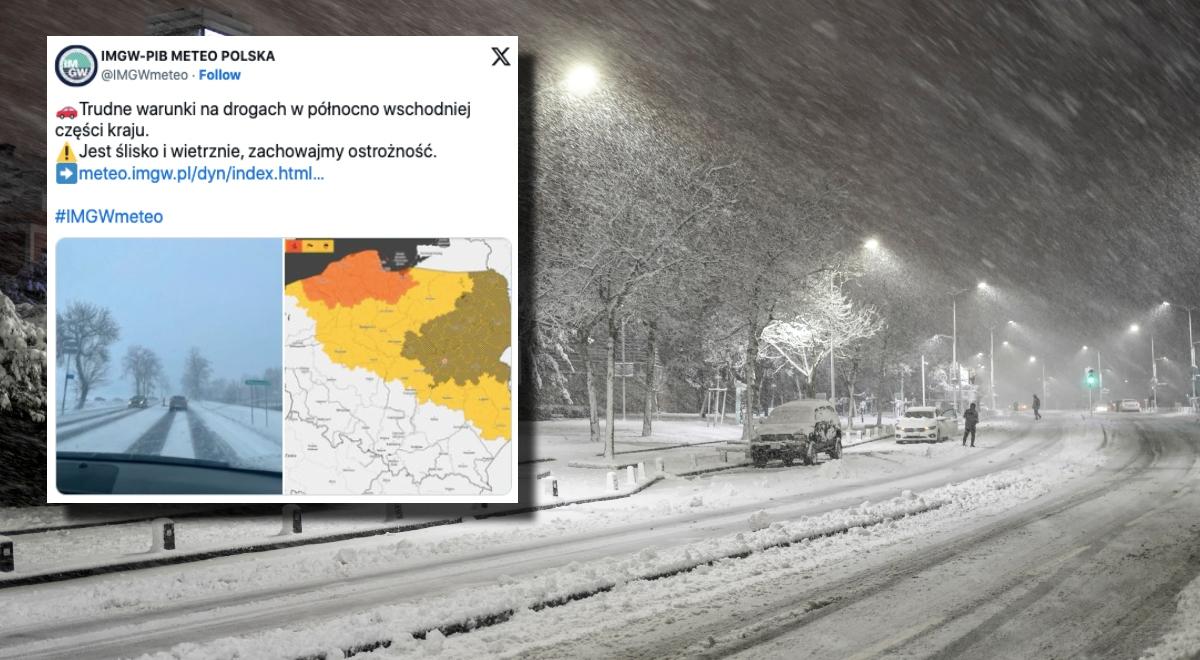 Helga szaleje nad Polską, śnieżna zawierucha na północy i wschodzie kraju. Alerty IMGW