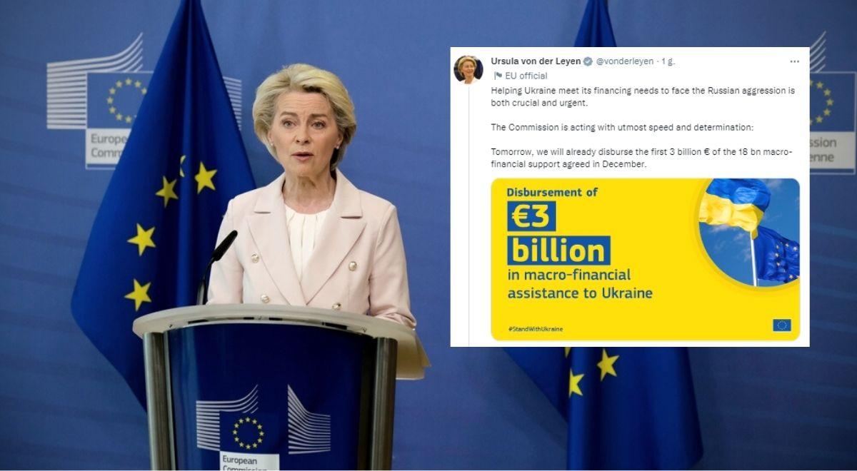 Pomoc finansowa dla Ukrainy. Szefowa KE podała termin wypłaty pierwszej transzy