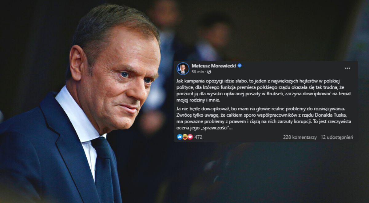 Premier Morawiecki odpowiedział Tuskowi. "Jeden z największych hejterów w polskiej polityce"
