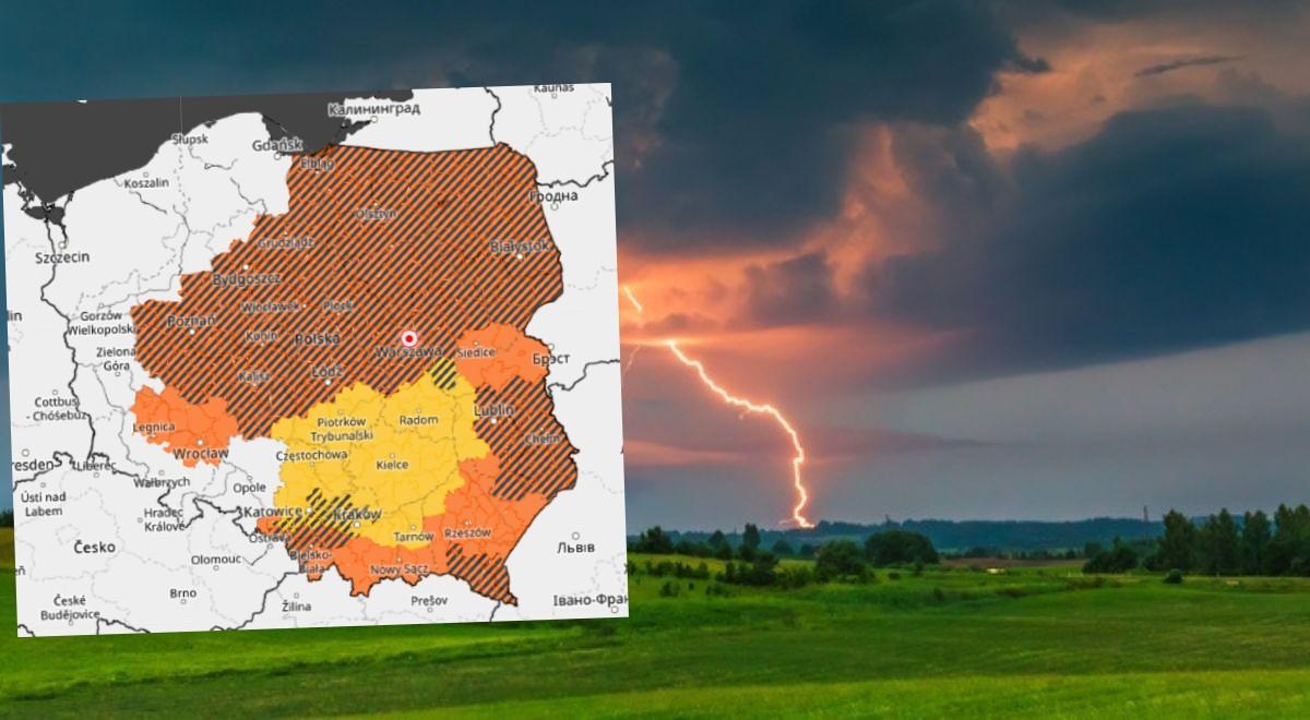Uwaga! Gwałtowne burze nadciągają nad Polskę. RCB oraz IMGW ostrzegają