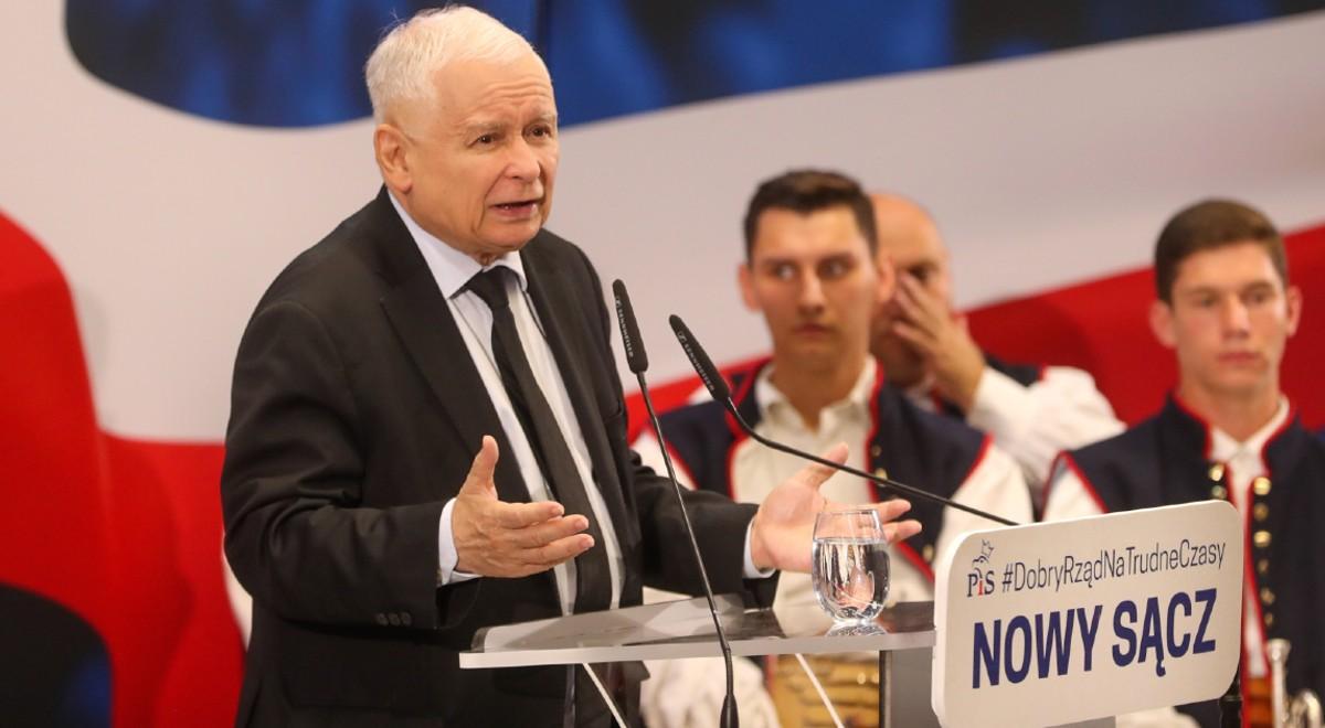 Jarosław Kaczyński w Nowym Sączu: dzisiaj mamy moment sprawdzenia naszych relacji z Unią Europejską