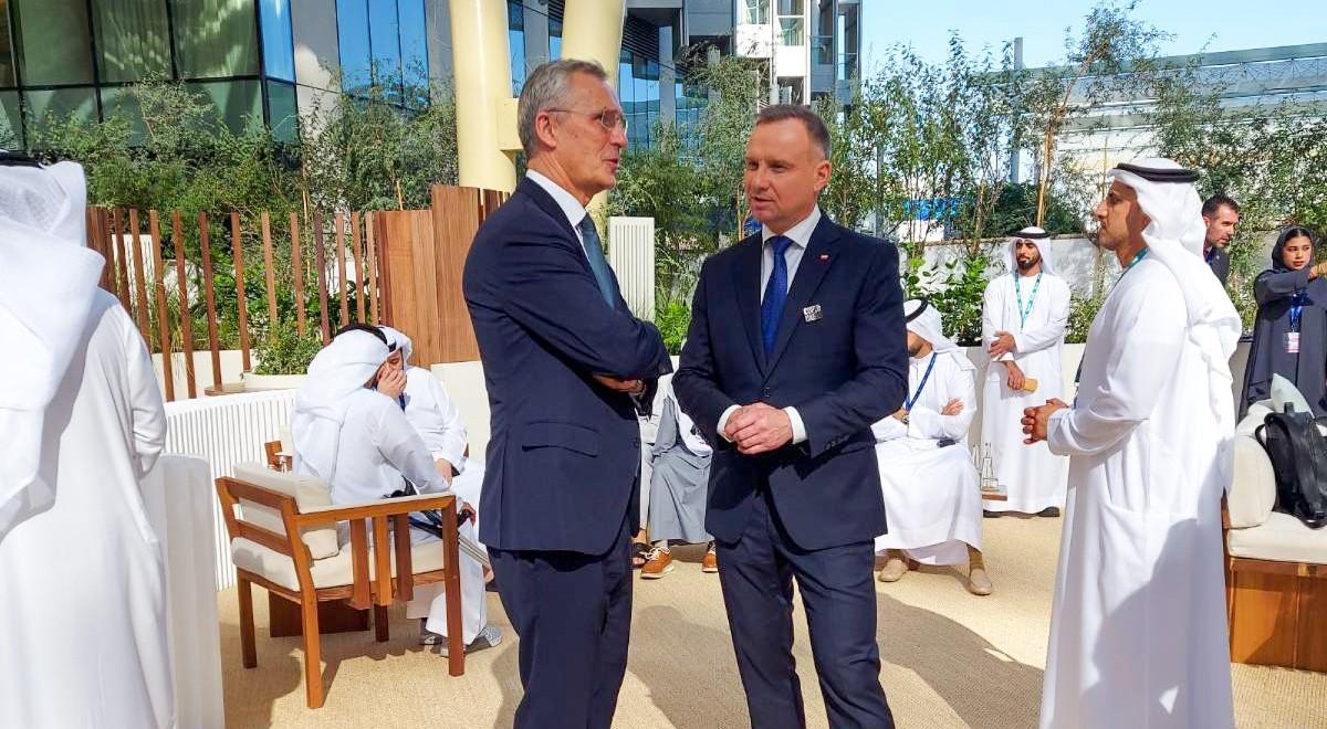 Światowy szczyt klimatyczny COP 28 w Dubaju. Prezydent Duda rozmawiał m.in. z szefem NATO