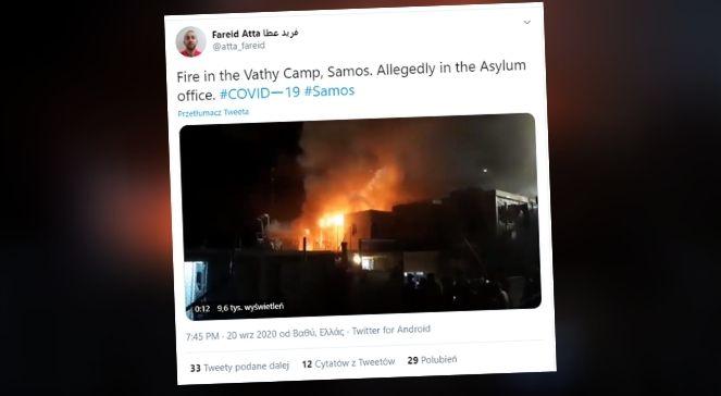 Pożar kolejnego obozu dla migrantów. Ogień wybuchł w części dla nieletnich