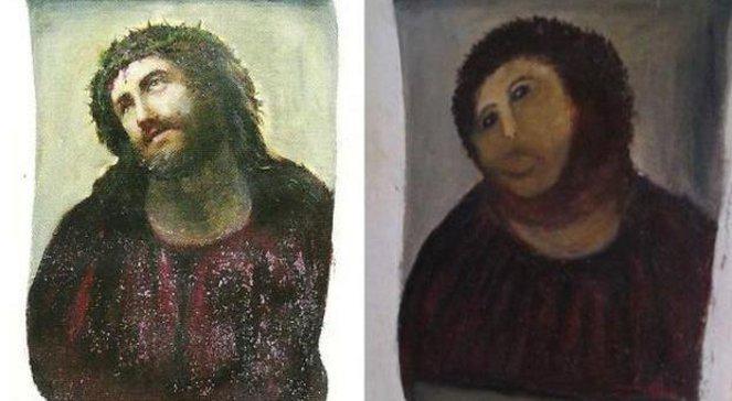 Zniszczony przez artystkę-amatorkę fresk z Jezusem zarobił 50 tys. euro