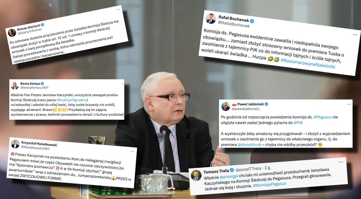 Jarosław Kaczyński zeznaje przed komisją ds. Pegasusa. W sieci gorąca dyskusja