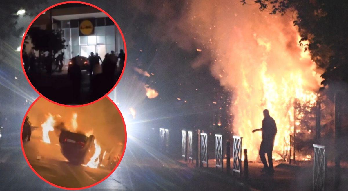 Całe ulice w ogniu, Lidl zaatakowany samochodem. Uczestnicy zamieszek we Francji nie mają granic