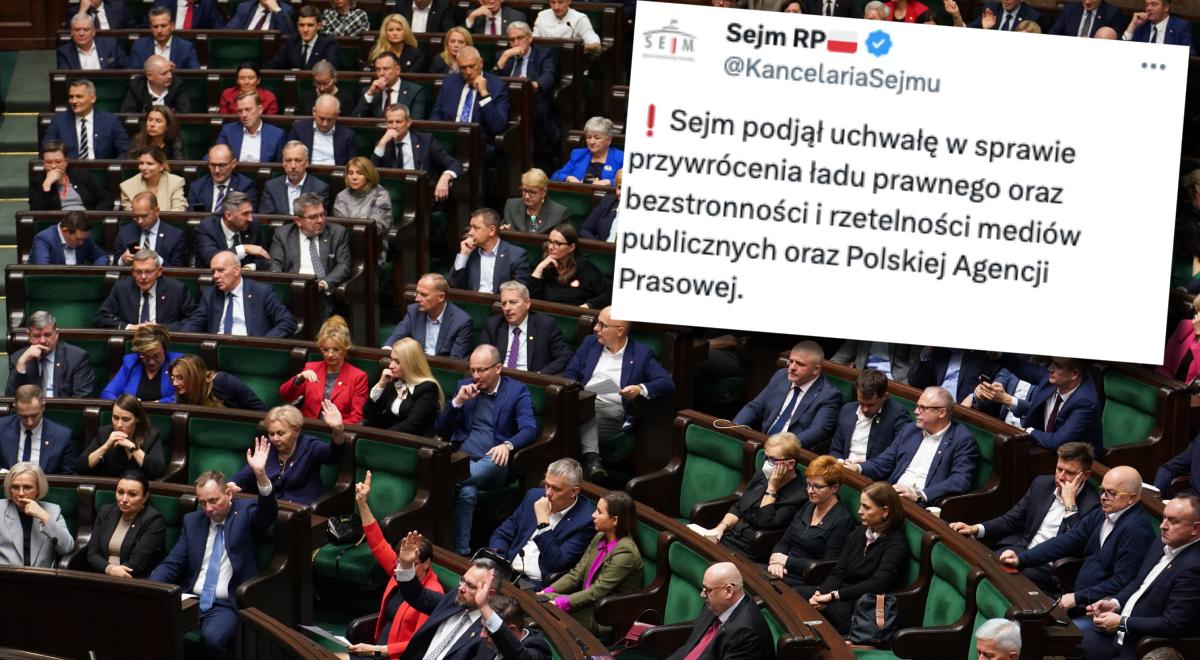 Sejm głosami koalicji rządzącej podjął uchwałę ws. mediów publicznych